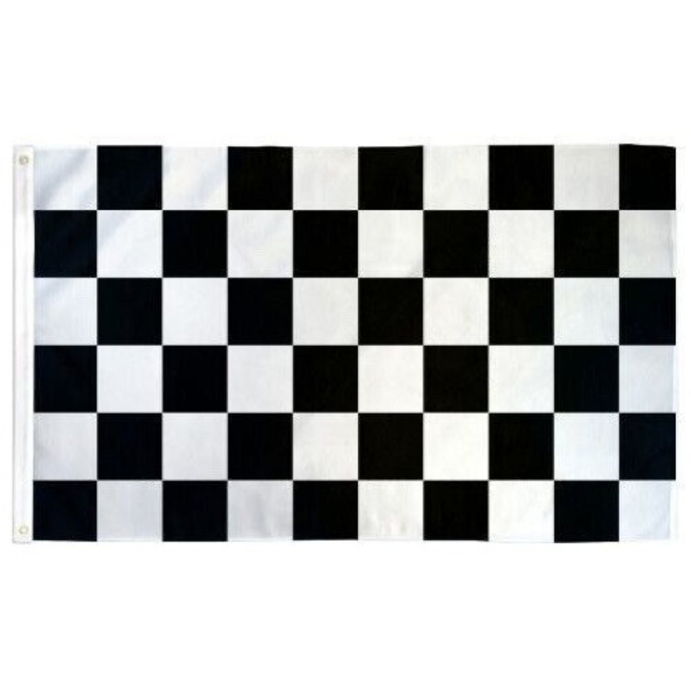 Checkered Flag 3x5 w/ Grommets - Black & White - Nascar Racing Race Car Speedway - Picture 1 of 4